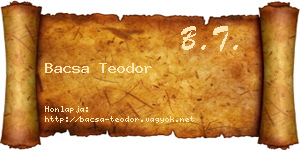 Bacsa Teodor névjegykártya
